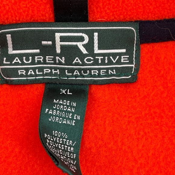Ralph Lauren Active Fleece Jacket Women's Zip-Up Outerwear Orange Black XL - Picture 4 of 6
